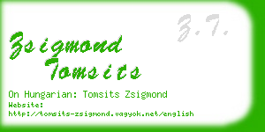 zsigmond tomsits business card